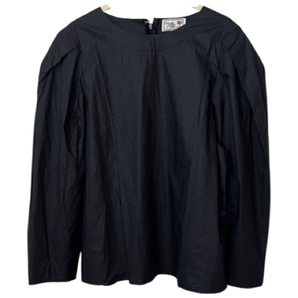 Mille Resort & Travel Lila Black Long Sleeve Cotton Top Size M - Picture 7 of 15
